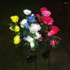 Decoratieve Bloemen 5 Kleuren Solar Garden Rose Lights LED Powered Light Waterdicht Decora Voor Binnenplaats Patio Gazon