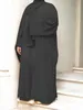 Ubranie etniczne Ramadan Eid djellaba garnitury Abaya Dubai dwa kawałki zestawy muzułmańskie sukienka Abaya Dubai Turcja muzułmańska islam Abayas z paskiem WY604 230620