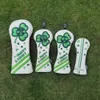 Andere Golfprodukte Golf-Schlägerkopfbezüge Schöne Cartoon-Stickerei Lucky Clover Driver FW UT Set AS Designs Hochwertige GOLF-Schlägerkopfbezüge aus PU-Leder 230620