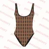 Womens designer bikini retro bruin badmode brief print eendelig badpak zomer sling badpak