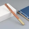 Regalo creativo per penna d'acqua con firma in metallo con giuntura in bambù in legno massello di ottone vintage