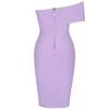 Abiti casual Ocstrade Bandage Dress 2023 Arrivo Liilac Bodycon Women Summer Sexy One Shoulder Party Club Abiti