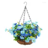 Decorative Flowers 1 Pcs Metal Hanging Basket For Plants Flower Garden Pot Planters Round Wire Plant Holder Pots Home Balcony Decoration