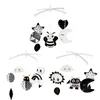 Rattles Mobiles Animal Music Box Black and White Bell Toy Baby Crib Rattles Baby Toys 0-12 månader Spädbarnsklocka Toy Mobile Born Toys 230620