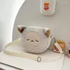 Bel çantaları Japon tarzı kawaii çanta kadınlar çizgi film peluş omuz crossbody küçük telefon çantası bolsa feminina