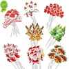 Novo 24/48 pçs cartoon topper de bolo de natal papai noel árvore de natal cupcake topper para festa de ano novo decoração de bolo de natal noel navidad