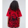 Herrpolos män hip hop streetwear polo t-shirt jungfru mary grafisk broderi sommar överdimensionerad polo skjorta retro casual bomullstoppar tee 230620