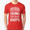 Camisetas masculinas Eu não sou anti-social Eu prefiro ser do que falar com idiotas T-shirt de manga curta Verão Homens Streetswear