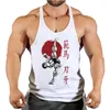 Regatas masculinas Anime Baki Hanma Stringer Top para homens Algodão Y-Back Colete Tees Muscular Training Undershirt Gym Workout Bodybuilding