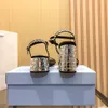 En tå rhinestoness damdesigner rem klänning öppen hög klackar kvinnor fyrkantiga huvudet tjocka sandaler utanför skor hälen höjd 5 cm 9 cm med ruta 695