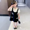 Kız elbise yaz elbise büyük yay kızlar rahat stil çocuk yürümeye başlayan çocuk kıyafetleri