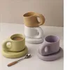 Kubki Kreatywne kolorowe grube ceramiki z spodek kubek kubek mleczny herbata biuro filiżanki picia Pi prezent urodzinowy dla znajomych