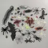 Ny 1Set Simulation Plastic Spider Bat Insect Bugs för Halloween Party Fools'day Decoration Haunted House Scary Props Kids Trick Toy