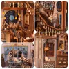 Play Mats CUTEBEE DIY Book Nook Kit Miniatura Doll House Com Touch Light Dust Cover Gift Ideas Bookshelf Insert Toys Gifts Nebula Rest 230621