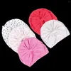 Cappelli Infantile Turbante Cappello da bambino Bowknot Nato Morbido cotone Avvolge la testa Puntini Ragazza Beanie Cap Fiocco Accessori per capelli Po Puntelli