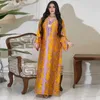 Vêtements ethniques Dubaï Femmes Robe Musulmane Maxi Robe Élégante À Manches Longues Robes Africaines Imprimé Diamant Costume National 2023 Robe D'été