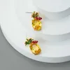 Eenvoudige gele diamant ananas bloem vers fruit snoepkleur schattig veelzijdige meid dames oorbellen dames haaraccessoires Harry Potter