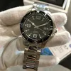 Relógio masculino de luxo Pulseira de aço inoxidável Mostrador preto luminoso HydroConquest Automatic Diver Mens Watch - L3 642 4 56 6 automatic Wris334Z
