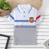Koszule dla dzieci Wysokiej jakości dzieci koszule polo chłopcy Top hurtowe dzieci T-shirt Patchwork Polo Child Boys Średni i duże koszule dziewcząt 230620