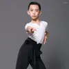 Стадия Wear Boys Latin Dance Practice Tops Белая рубашка с коротки