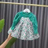 Flickaklänningar Baby Girls Dress Clothing Outfits Småbarn T-shirt remdräkter för jul födelsedagskläderuppsättningar