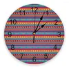 Wall Clocks Striped Ethnic Style Clock Modern Design Living Room Decoration Kitchen Mute Watch Home Interior Decor