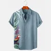 Erkekler için Rahat Gömlekler Hawaii Erkekler Palmiye Ağacı Baskı Basit Gömlek Yaz Kısa Kol Giyim Sokak Seyahat Tatili Büyük boyutlu