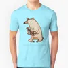 Men's T Shirts Ukulele Bear Shirt Summer Fashion Casual Cotton Round Neck Uke Guitar Cute Animal Wild Woods