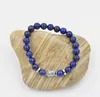 Bracelets porte-bonheur BPPCCR Lapis Lazuli pierre 8mm tête de bouddha métal perlé Chakra Bracelet perles de prière bijoux hommes femmes Pulsera