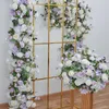 Fiori secchi Viola Matrimonio artificiale Bianco Appendere Fiore Fila Sfondo Decorazione Tavolo Centrotavola Palla floreale Banchetto Puntelli per eventi