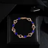 Braccialetti con ciondoli Bracciale a forma di cuore vuoto in cristallo con goccia d'acqua rossa blu moda per gioielli da regalo per ragazza carina vintage da donna