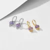 Sterling Silver Classic Oval Natural Amethyst Women Ins Temperament Luxury High-end Ear Rings ladies Earrings kids harry potter shopping