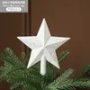 New Glitter White Christmas Tree Top Star Joyeux Noël Décorations pour la maison 2022 Nouvel An Natal Noel 2023 Ornements d'arbre de Noël