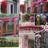 Kwiaty dekoracyjne 1 obwód fioletowy kwiat winorośl sztuczny wystrój storczyków do imprezowych storczyków na ścianie