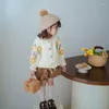 Jacken Frühling Herbst Kinder Pullover Für Mädchen Strickjacke Casual Kinder Blume Nette Süße Mantel Französisch Stil