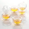 Koppar tefat transparent isolerad värmebeständig öl whisky juice te espresso kaffe kungfu tecup mini glas kopp