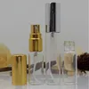 Lege 5ml 10ML glazen fijne mistverstuiverflessen met gouden of zilveren doppen Hervulbare parfum Keulen Decanteerspuitflessen SN312 Psqau Gsfxo