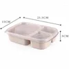 Dinnerware Sets Portable Storage Container Wheat Straw Bento Box Student Sanitary 3 Grid Microwave Environmental Protection Without Spa