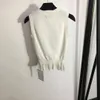 Camiseta de mujer, camiseta de punto de verano, tops de diseñador con cuentas de cristal, patrón de letras, camisetas de viscosa cortas de pista, ropa, jersey de elasticidad de gama alta, camisola V1WH