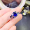 Cluster-Ringe Damen Sterling Silber 925 Verlobungsring Saphir Blauer Kristall Sauberer Schmuck Original Date Boutique