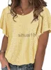 Kvinnors blusar skjortor Summer Solid Bluses For Women 2023 Fashion O Neck Elegant Office Ladies Shirt Casual Short Sleeve Blouse Tops J230621