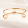 Designer Letter Bangle Brand Hollow Out Bracelets Men and Women Fashion Gold Plated Stainless Steel Accessories Wedding Valentine's Day Gifts ZG2250