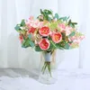 Dried Flowers White Rose Artificial High Quality Peony Bouquet for Christmas Home Wedding Decoration DIY Craft Silk Fake