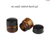 24pcs/Lot Hot sale Amber 5ml Glass Eye Cream Jar Small Empty 5g Women Cosmetic Container 5cc Refillable Sample Test Pothigh quantlty Kirpi