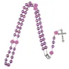 Pendant Necklaces Rose Flower Rosary Religious For Women Jewelry Gift