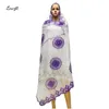 Etniska kläder Fashion African Women Scarfs Big Circle Design Embrodery Net med Grenadine Scarf för sjalar Pashmina SC-59