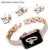 Bling Diamond Strap for Apple Watch Ultra 49mm 45mm 41mm 44mm Women Metal Band för IWatch Series SE 8 7 6