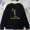 Męskie bluzy pullover bluzy Laurent Long Rleeve Jumper Womens Tops Odzież z YS Złotą literą Swatery S-5xl