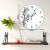 Horloges murales plante noir blanc bambou Style chinois horloge moderne pour la décoration de bureau à domicile salon salle de bain décor montre suspendue