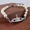 Bransoletka Saturn Pearl Beaded Strand Diamond Tennis Planet Bracelets Woman Gold Designer Akcesoria z pudełkami999999